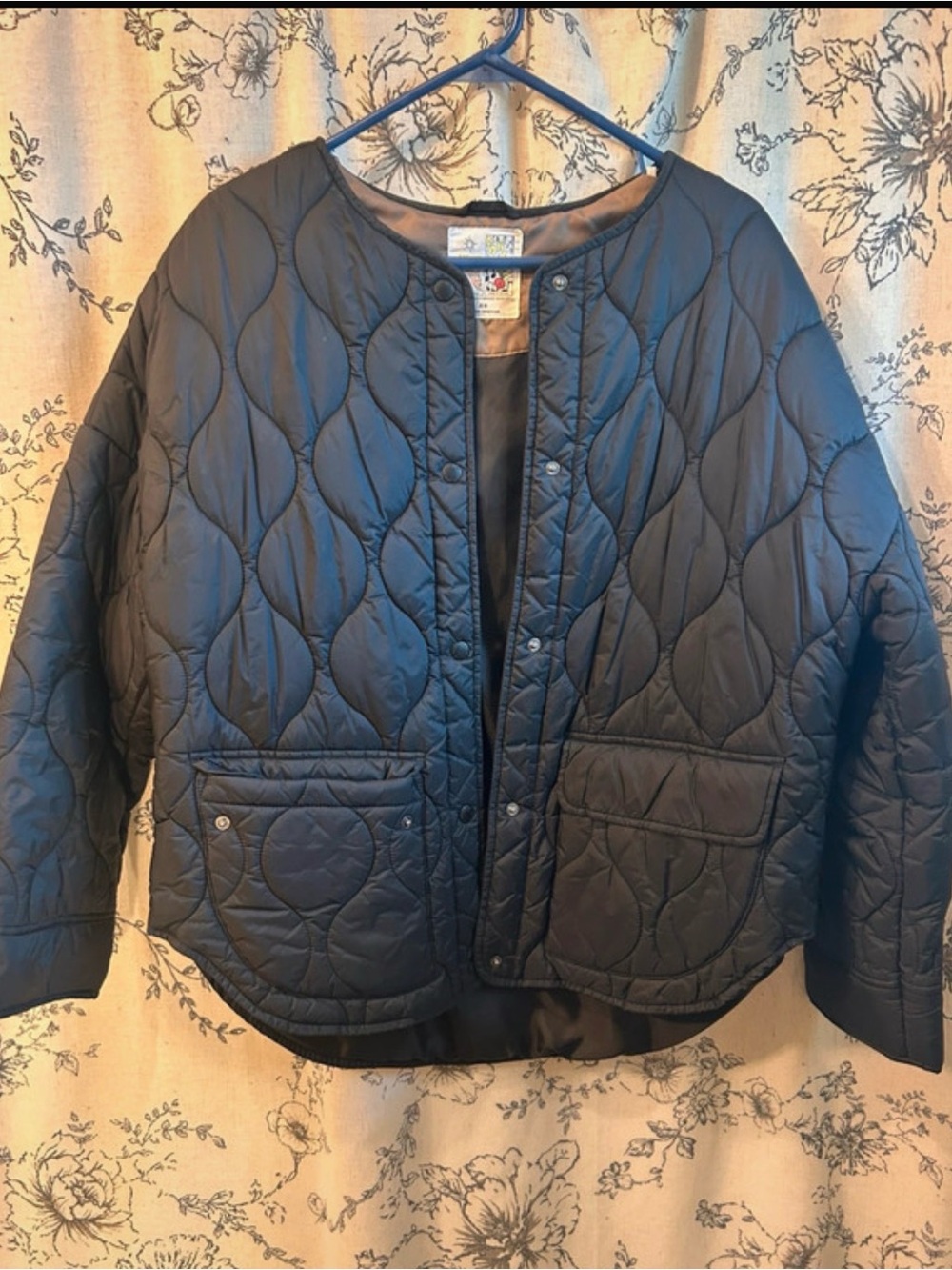 aerie Quilted Navy Puffer Jacket